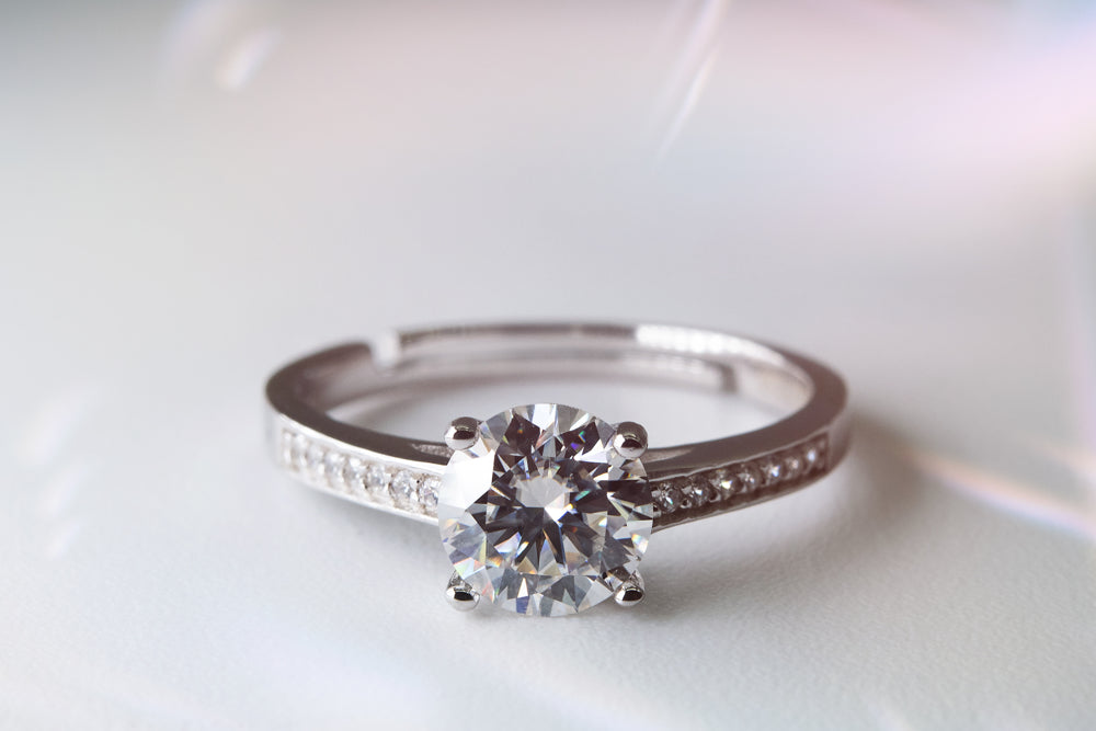 Carat GRA Brilliant Moissanite Lab Created Diamond Princess Ring