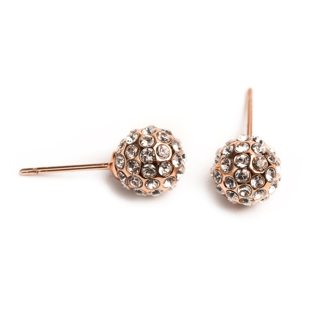 Swarovski Ball Crystal Stud cheapest Earrings Rose Gold