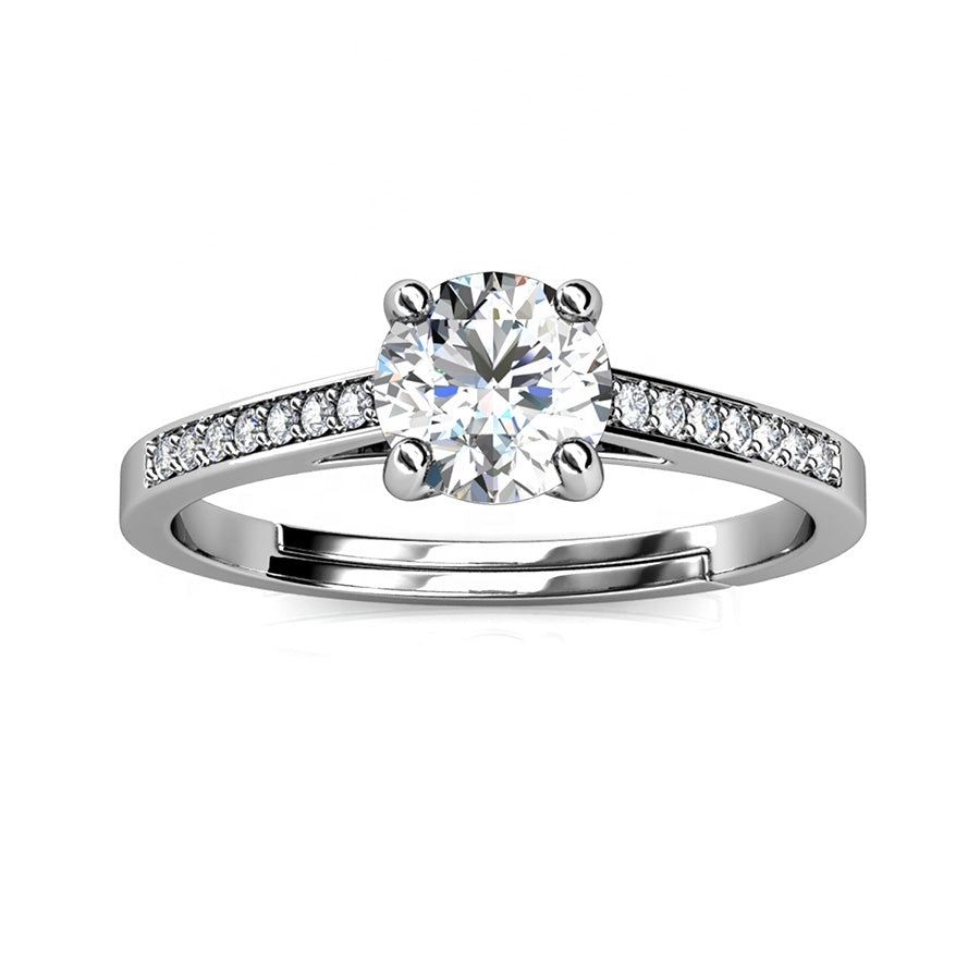 Carat GRA Brilliant Moissanite Lab Created Diamond Princess Ring